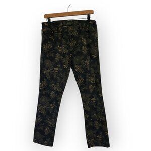 Lauren Ralph Lauren jeans womens 10 floral printed straight blue gold